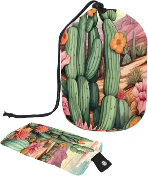 2 Pcs Cosmetic Bag bucket Travel Makeup Bags Large Capacity Soft Waterproof Portable Drawstring Cosmetic Bag, Art Colorful Desert