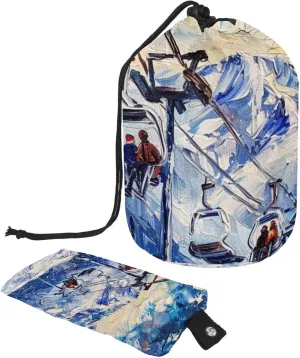 2 Pcs Cosmetic Bag bucket Travel Makeup Bags Large Capacity Soft Waterproof Portable Drawstring Cosmetic Bag, Arthritis Snow Mountain