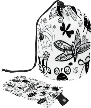 2 Pcs Cosmetic Bag bucket Travel Makeup Bags Large Capacity Soft Waterproof Portable Drawstring Cosmetic Bag, Hand Drawn Flying Insects