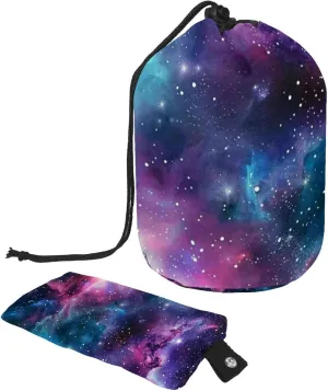 2 Pcs Cosmetic Bag bucket Travel Makeup Bags Large Capacity Soft Waterproof Portable Drawstring Cosmetic Bag, Space Galaxy Nebula Starry 3