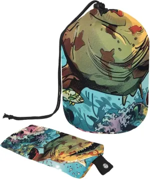 2 Pcs Cosmetic Bag bucket Travel Makeup Bags Large Capacity Soft Waterproof Portable Drawstring Cosmetic Bag, Undersea World Comics Shark