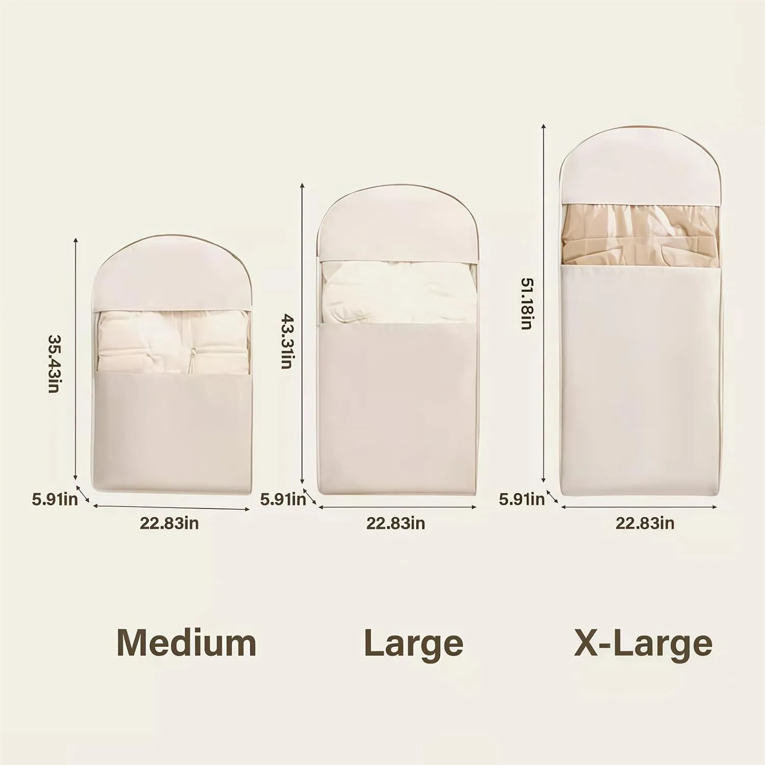 2025 Space Saving Hanging Garment Bag with Self Compression Zipper, Coat Storage Bag Hanging, Garment Bags for Hanging Clothes (Pink,3 PCS)