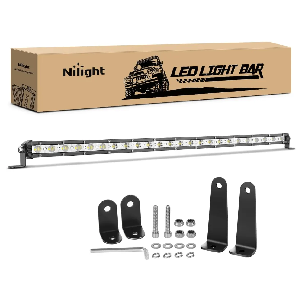 25 Inch 72W 24LED Single Row Ultra-Slim Spot Flood Combo LED Light Bars