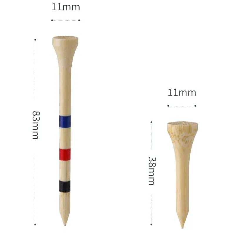 Adjustable Bamboo Golf Spikes - 30pcs / Box - Depth Marker Tee