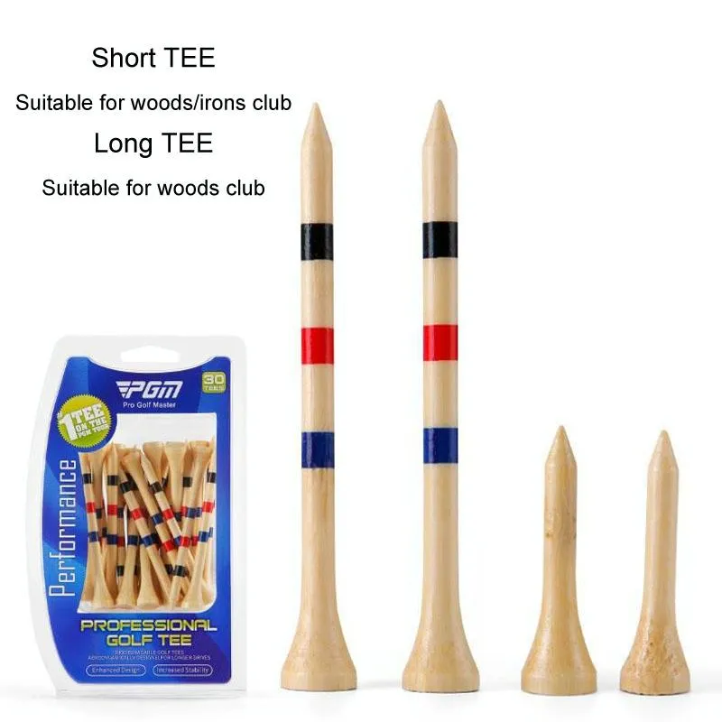 Adjustable Bamboo Golf Spikes - 30pcs / Box - Depth Marker Tee
