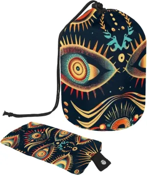 Art Eyes of Angel Travel Cosmetic Bags Makeup Bag for Women, Foldable Drawstring Travel Cosmetic Bags, Portable Toiletry Bucket Bag