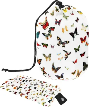 Art Seamless Butterflies Travel Cosmetic Bags Makeup Bag for Women, Foldable Drawstring Travel Cosmetic Bags, Portable Toiletry Bucket Bag