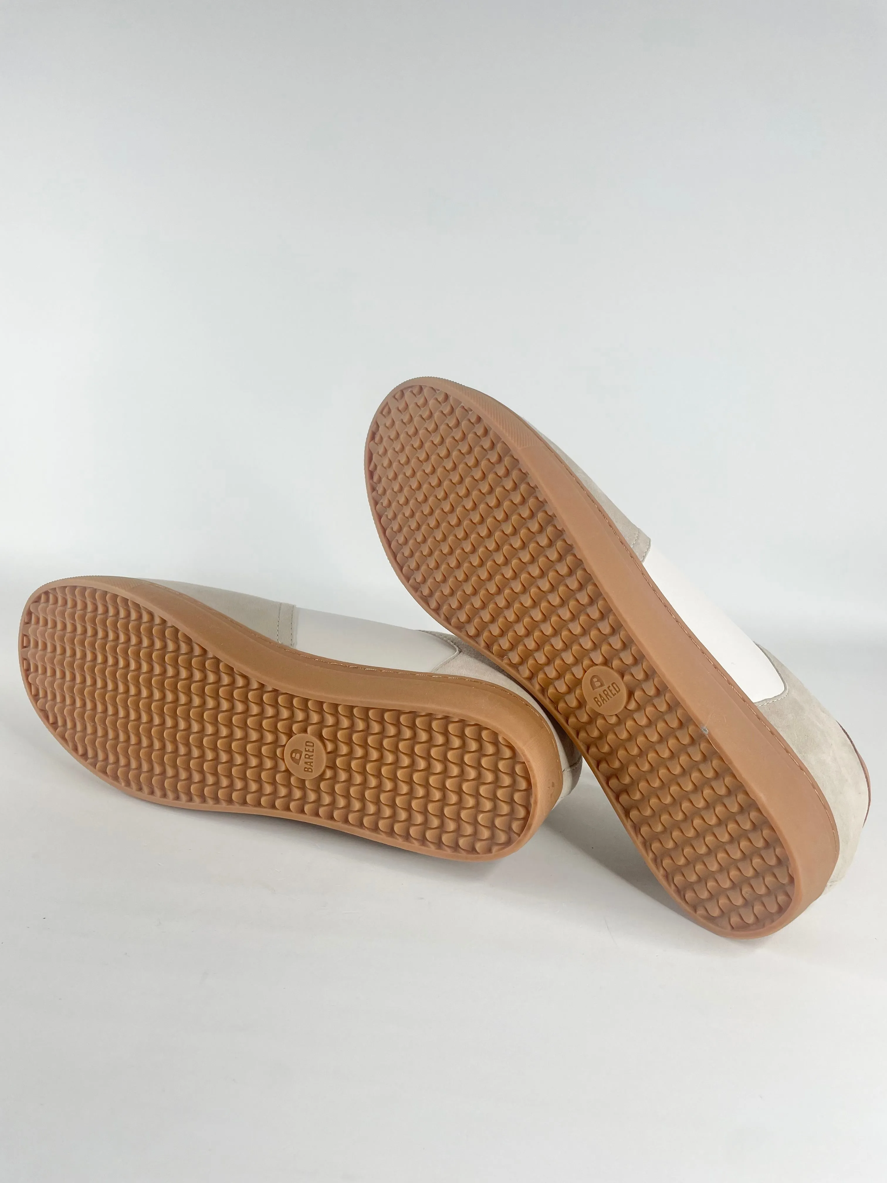 Bared White Leather & Taupe Suede Sneakers - EU44