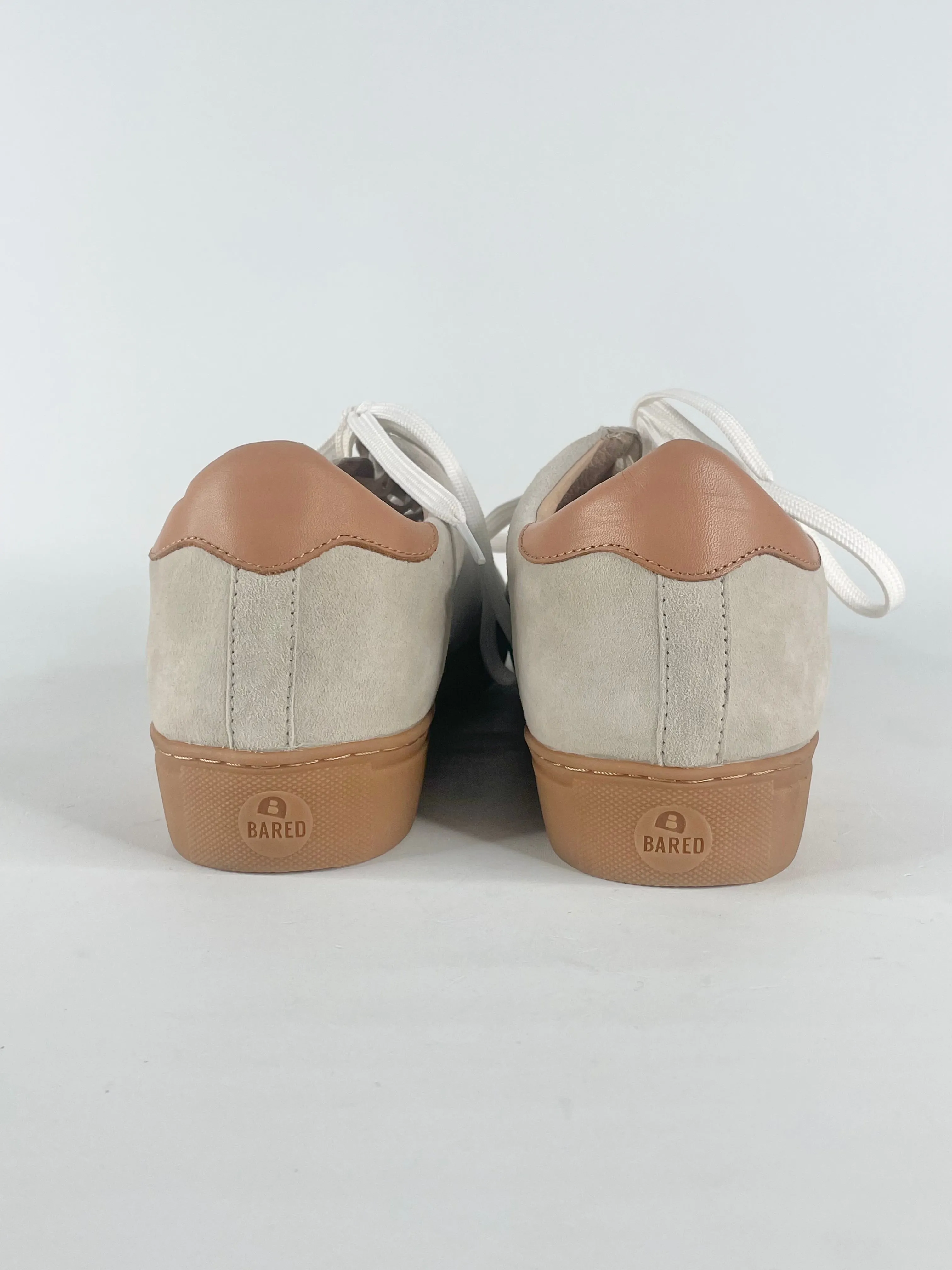 Bared White Leather & Taupe Suede Sneakers - EU44