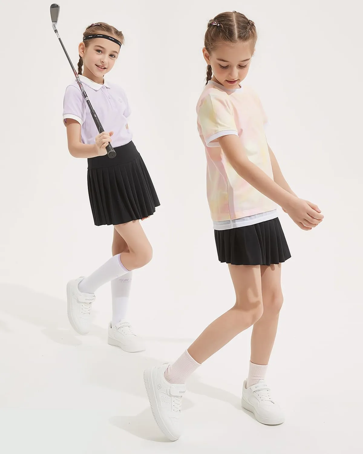 BebreezChic Girl's Tennis Skirt Athletic Pleated High Waisted Kid's Mini Skort Sport Uniform with Pockets Golf Running