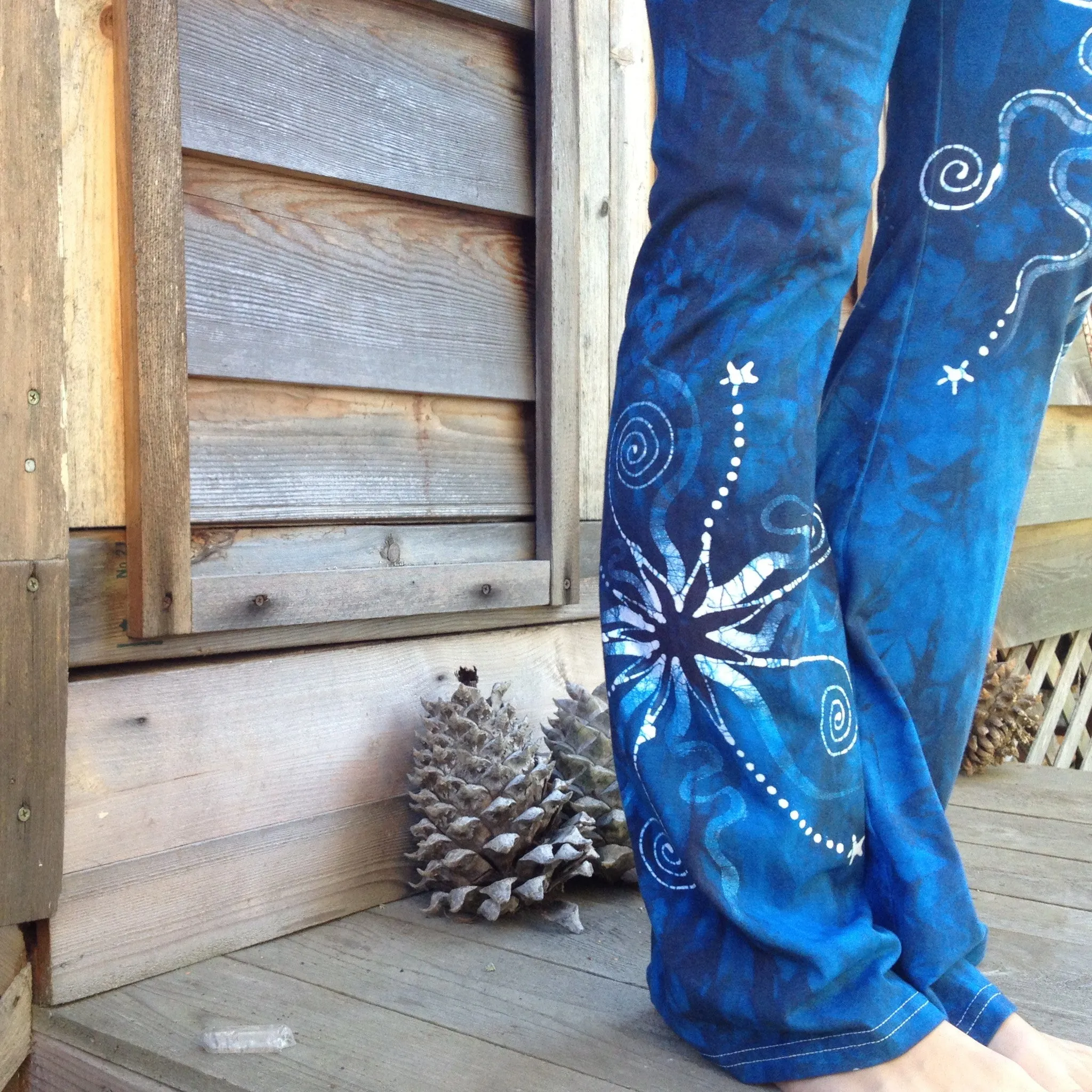 Blue on Blue Batik Stretchy Movement Pants