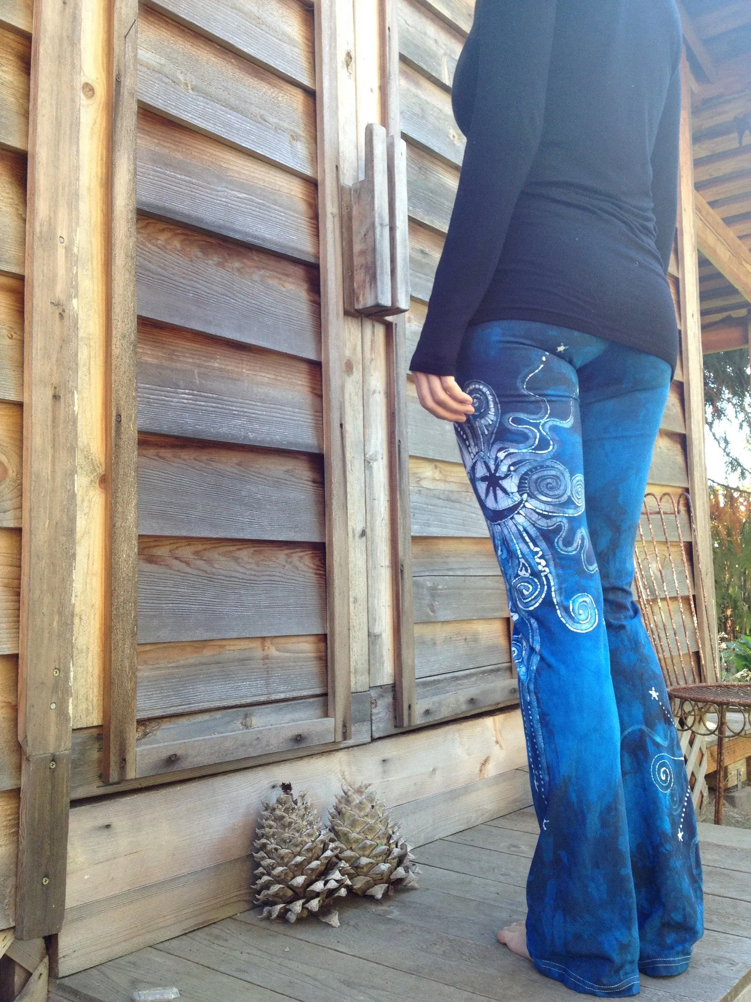 Blue on Blue Batik Stretchy Movement Pants