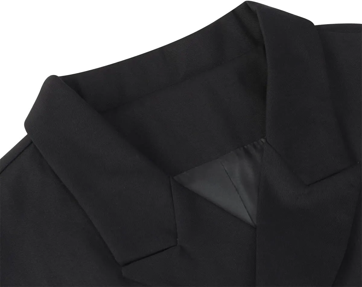 Boyland Men's Double Breasted Business Wedding Vests Dress Waistcoat 10 Buttons Closure V-Neck Suit Vest Slim Fit Plus Size