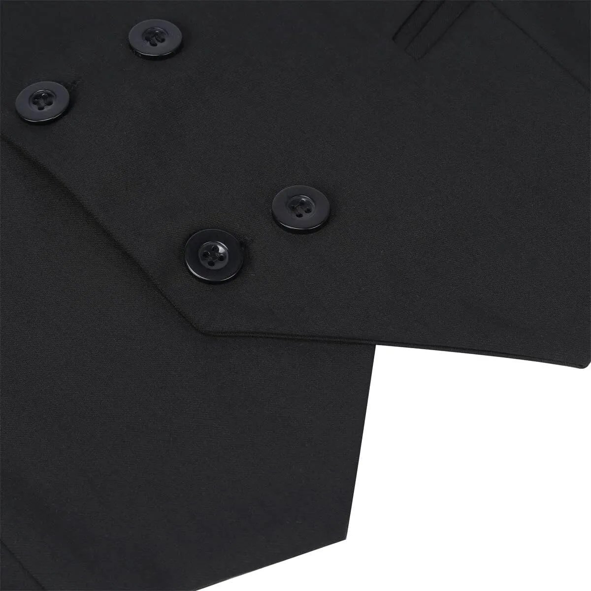 Boyland Men's Double Breasted Business Wedding Vests Dress Waistcoat 10 Buttons Closure V-Neck Suit Vest Slim Fit Plus Size