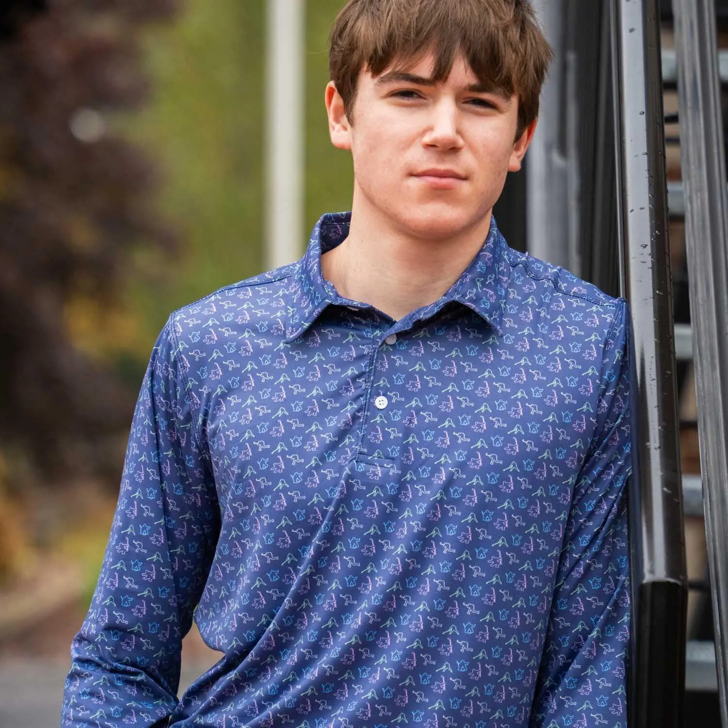 ChalkTalkSPORTS Hockey Long Sleeve Polo Shirts | Hockey Performance Polo | Youth & Adult Sizes