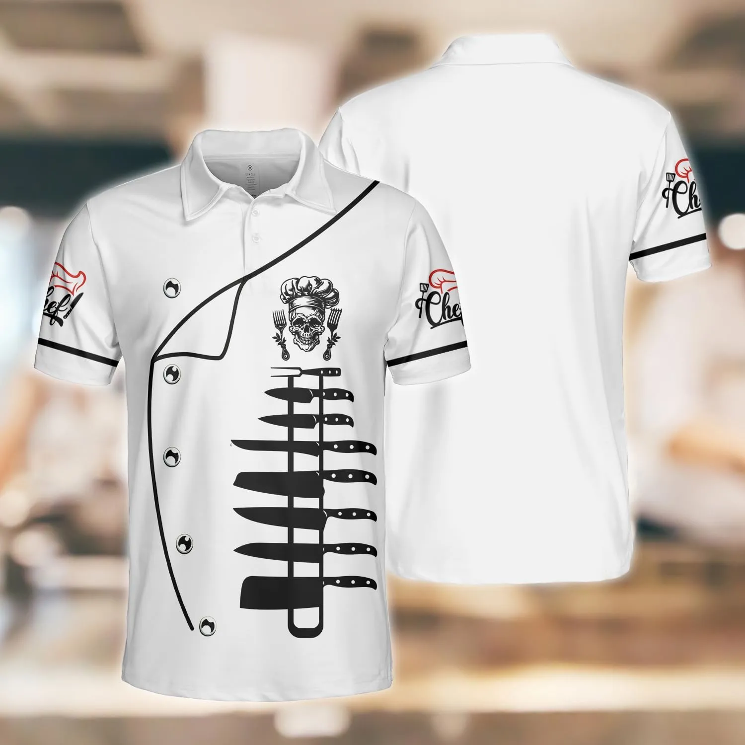 Chef Polo Shirts for Men - Chief Cook Mens Golf Shirts Short Sleeve Dry Fit Casual Tennis T-Shirt S62