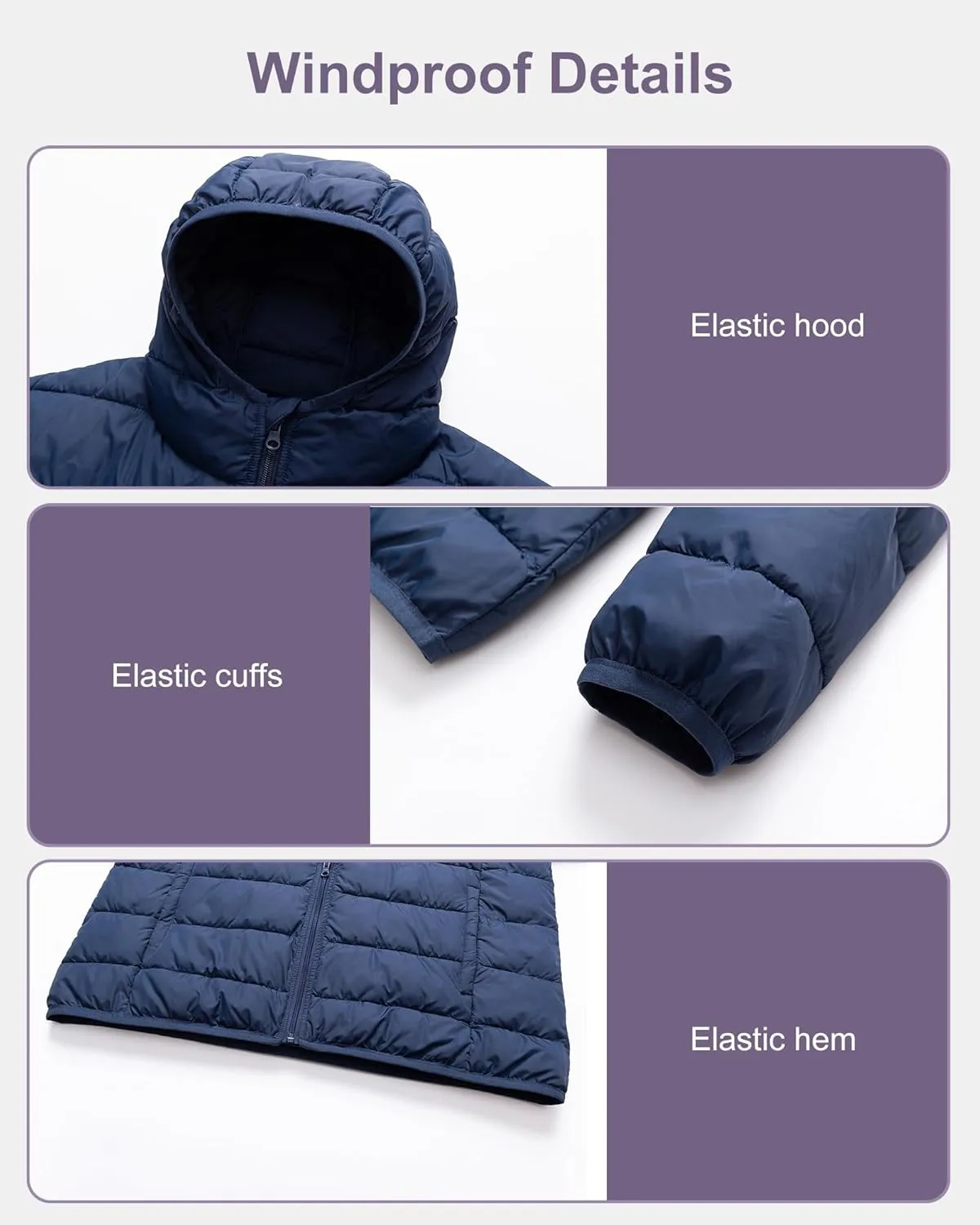 Chrisuno Women's Plus Size Lightweight Puffer Jacket Packable Winter Warm Quilted Bubble Coat Waterproof Windproof Hooded
