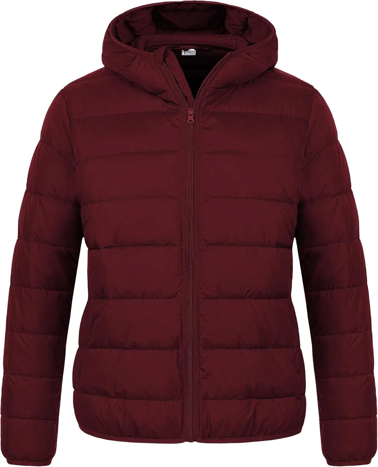Chrisuno Women's Plus Size Lightweight Puffer Jacket Packable Winter Warm Quilted Bubble Coat Waterproof Windproof Hooded