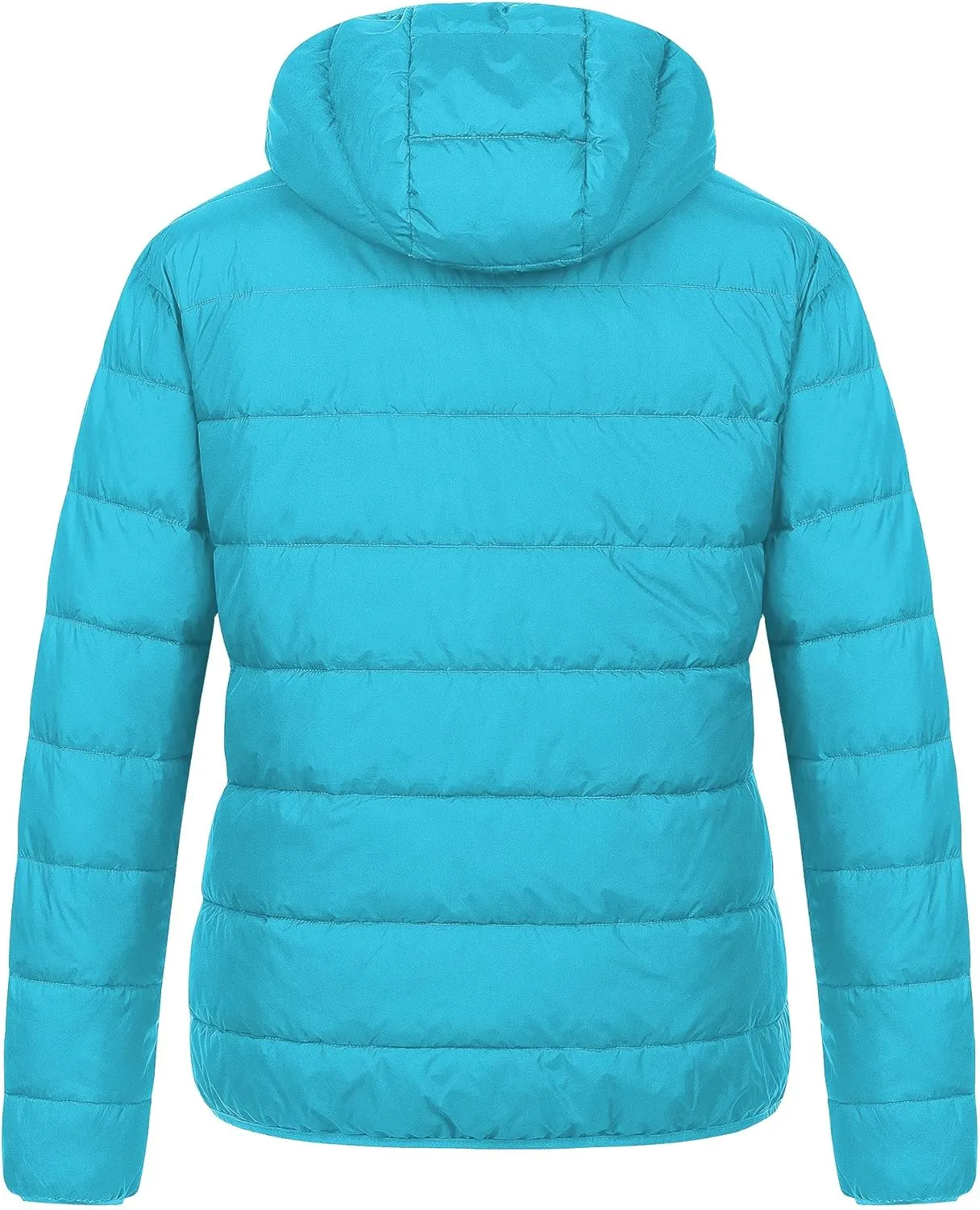 Chrisuno Women's Plus Size Lightweight Puffer Jacket Packable Winter Warm Quilted Bubble Coat Waterproof Windproof Hooded