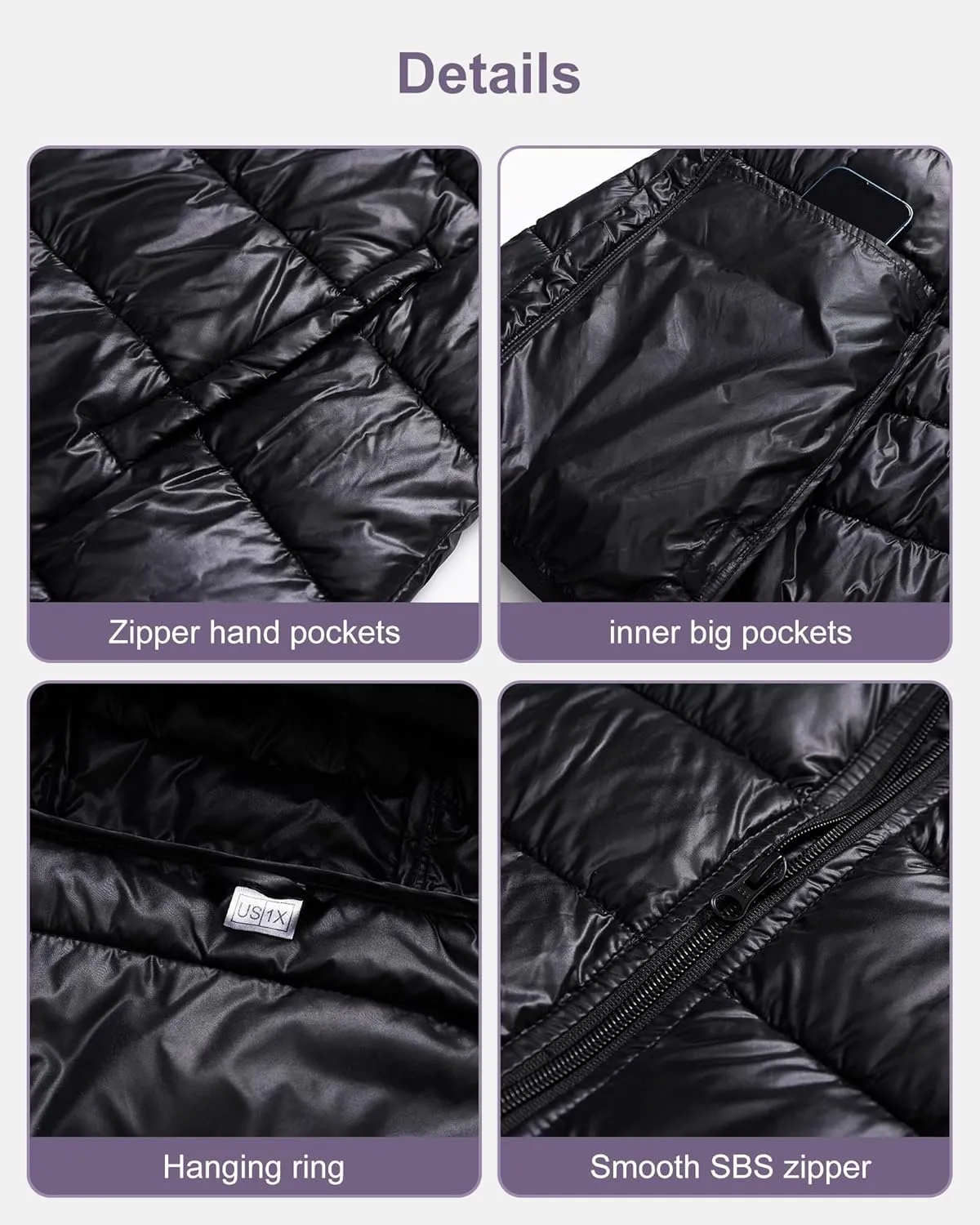 Chrisuno Women's Plus Size Lightweight Puffer Jacket Packable Winter Warm Quilted Bubble Coat Waterproof Windproof Hooded