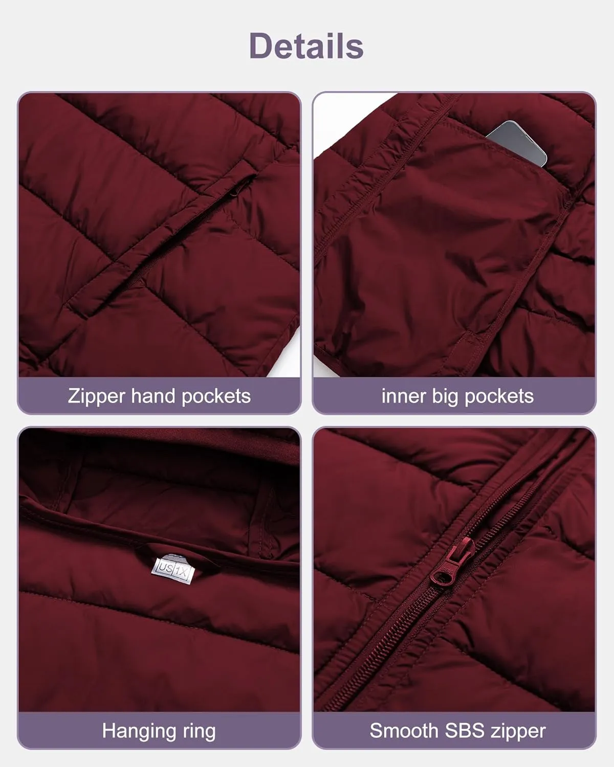 Chrisuno Women's Plus Size Lightweight Puffer Jacket Packable Winter Warm Quilted Bubble Coat Waterproof Windproof Hooded