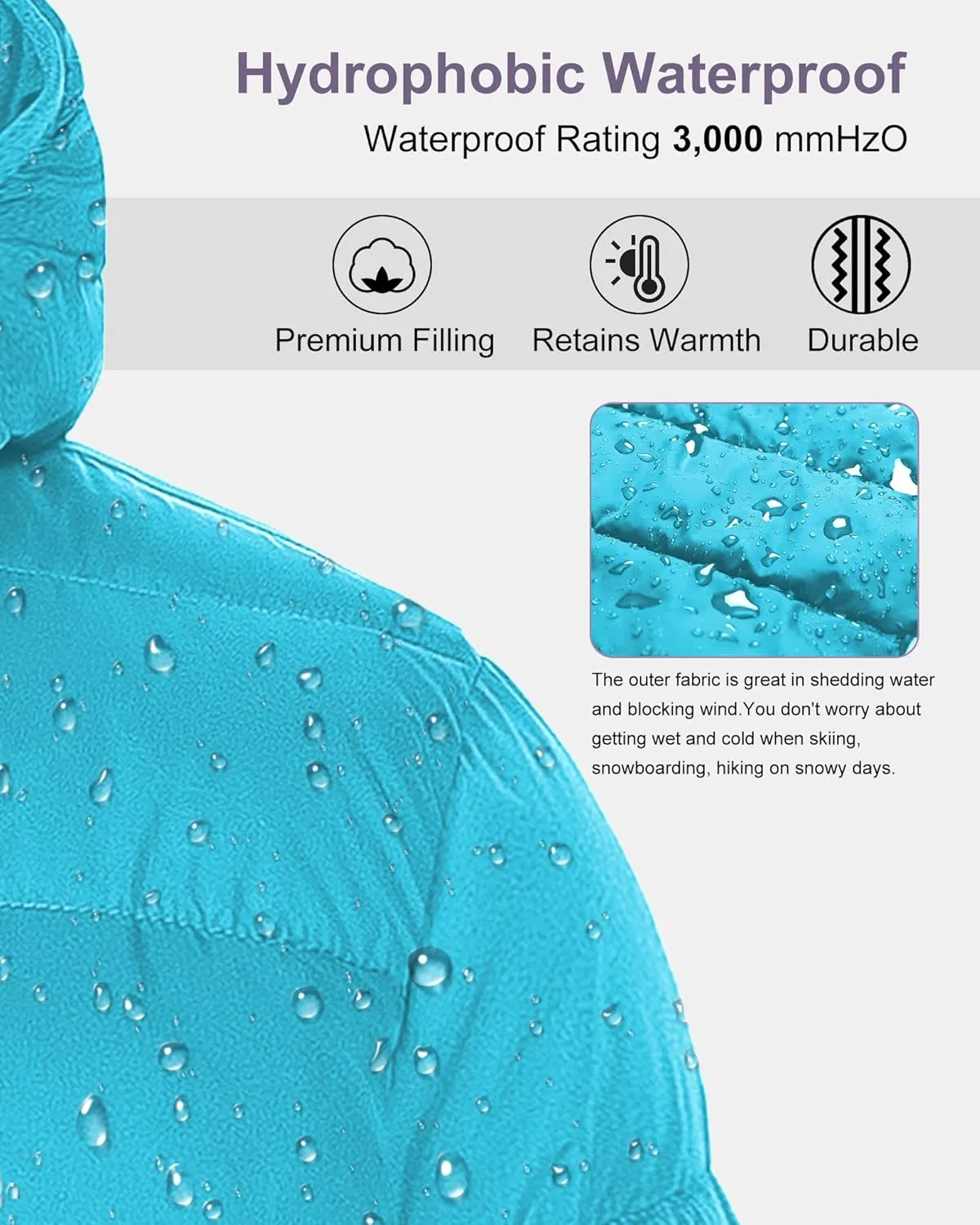 Chrisuno Women's Plus Size Lightweight Puffer Jacket Packable Winter Warm Quilted Bubble Coat Waterproof Windproof Hooded