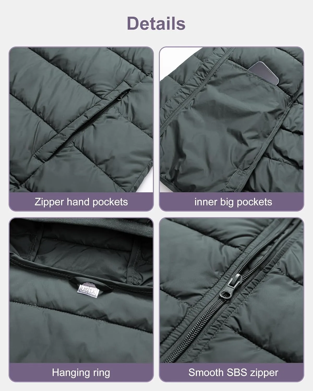 Chrisuno Women's Plus Size Lightweight Puffer Jacket Packable Winter Warm Quilted Bubble Coat Waterproof Windproof Hooded