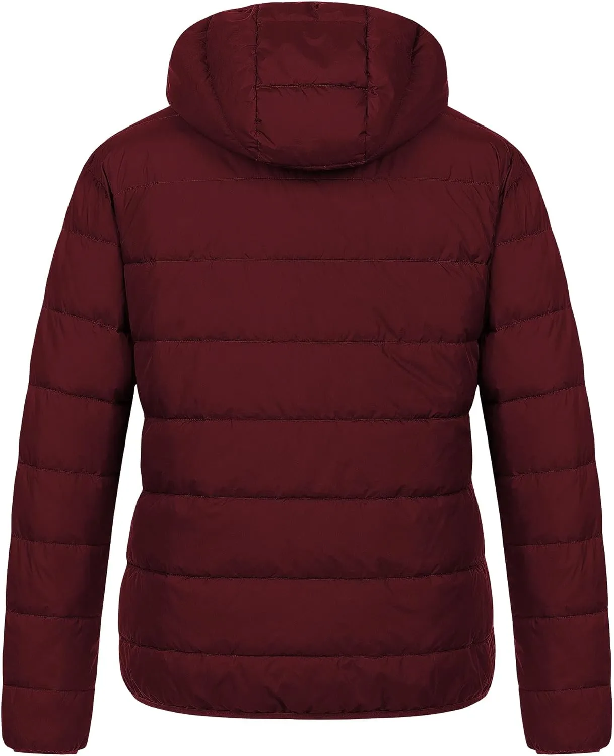 Chrisuno Women's Plus Size Lightweight Puffer Jacket Packable Winter Warm Quilted Bubble Coat Waterproof Windproof Hooded