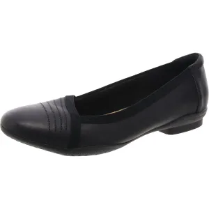 Clarks Womens Leather Solid Ballet Flats