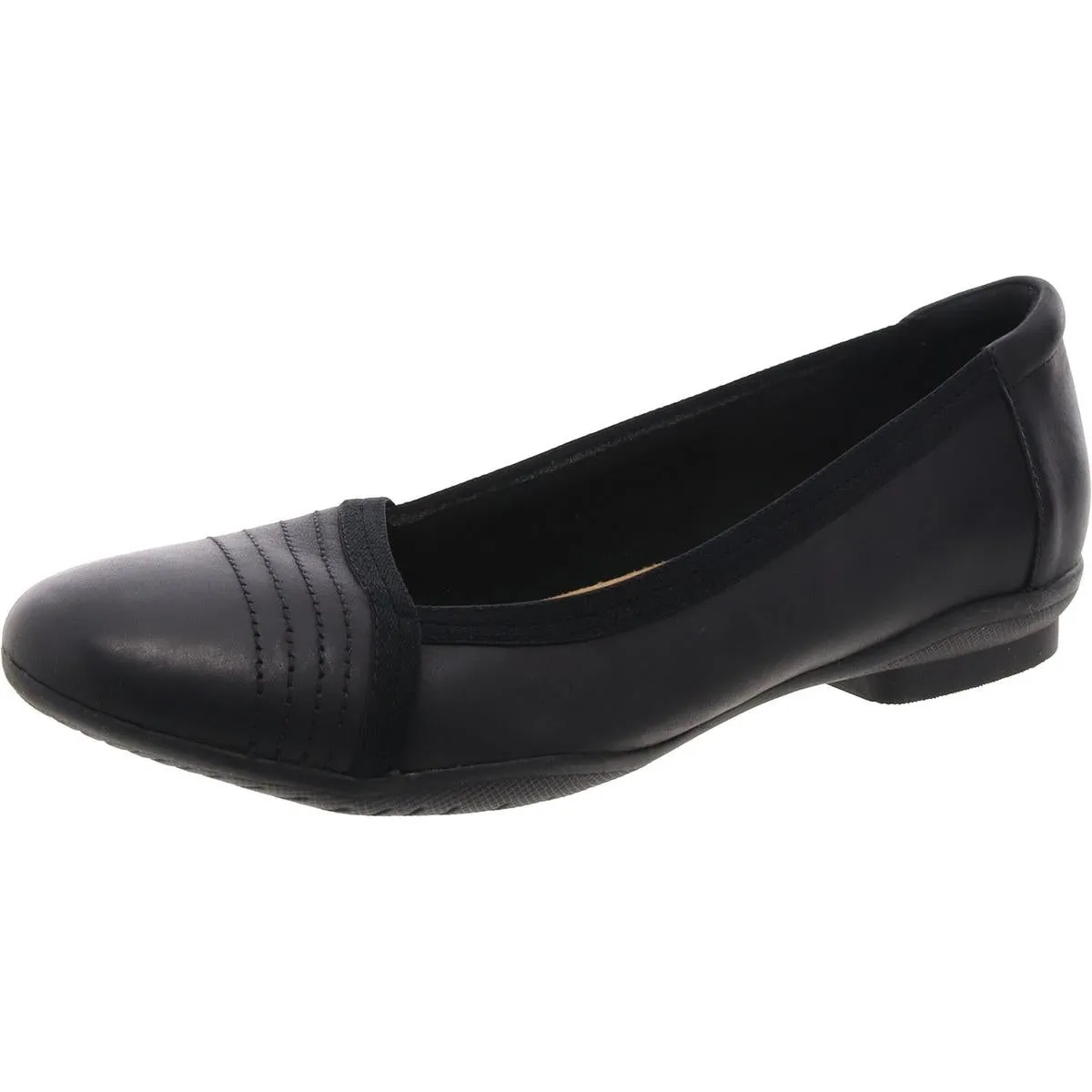 Clarks Womens Leather Solid Ballet Flats