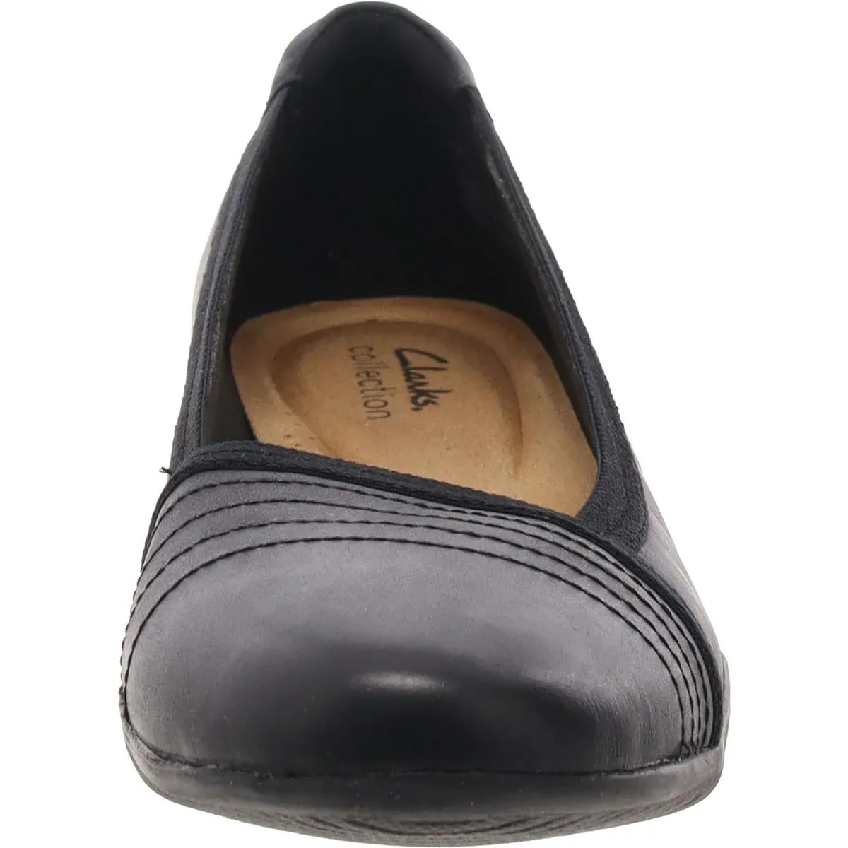 Clarks Womens Leather Solid Ballet Flats