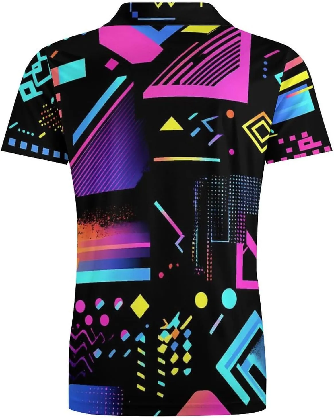 Colorful Geometric 90s Pattern Men's Polo-Shirt Regular-Fit Short Sleeve Sports Quick Dry Golf Tennis T-Shirt