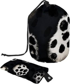 Colorful Paw Prints Travel Cosmetic Bags Makeup Bag for Women, Foldable Drawstring Travel Cosmetic Bags, Portable Toiletry Bucket Bag