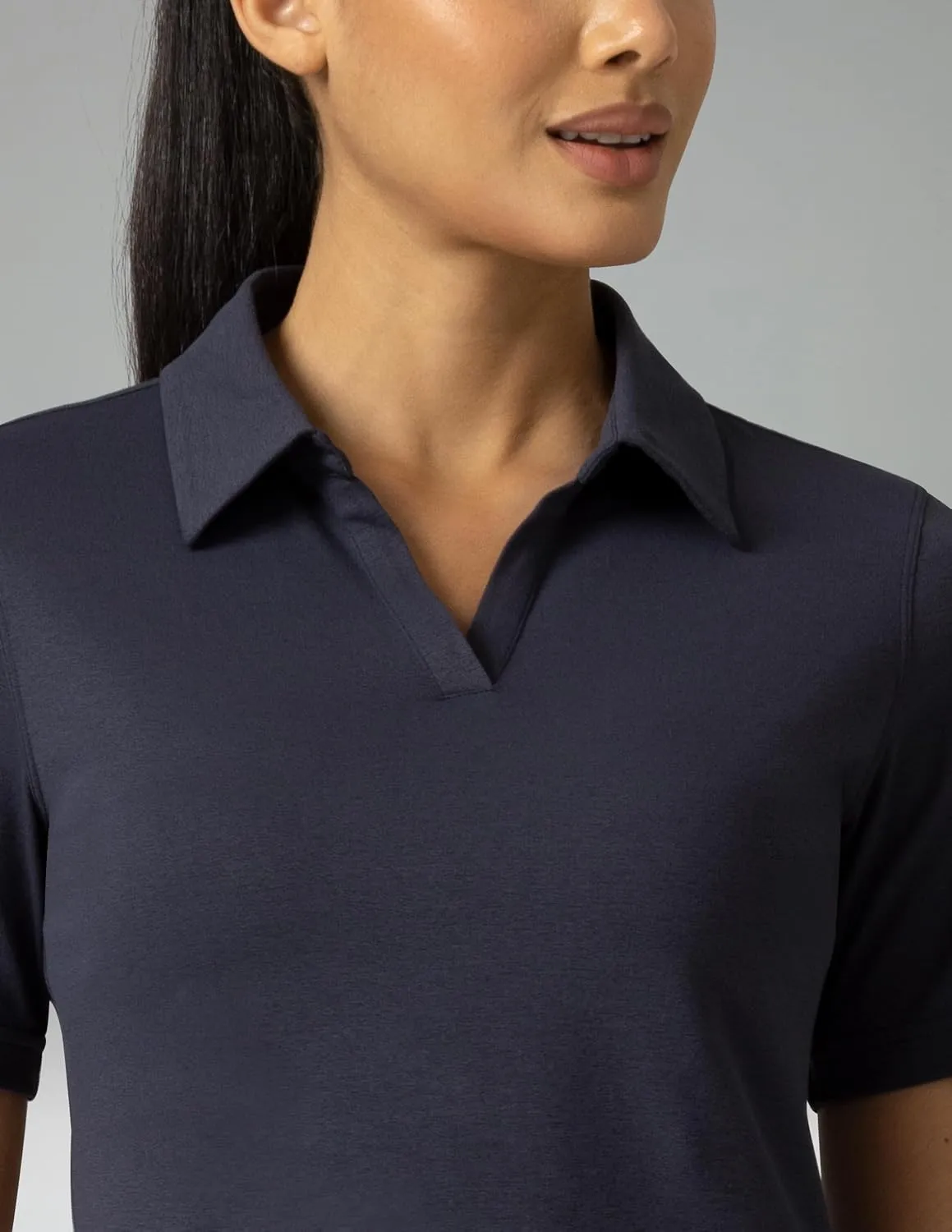 Colorfulkoala Women's Short Sleeve Golf Polo Shirts Collared V Neck Quick Dry Tennis Workout Tops Moisture Wicking