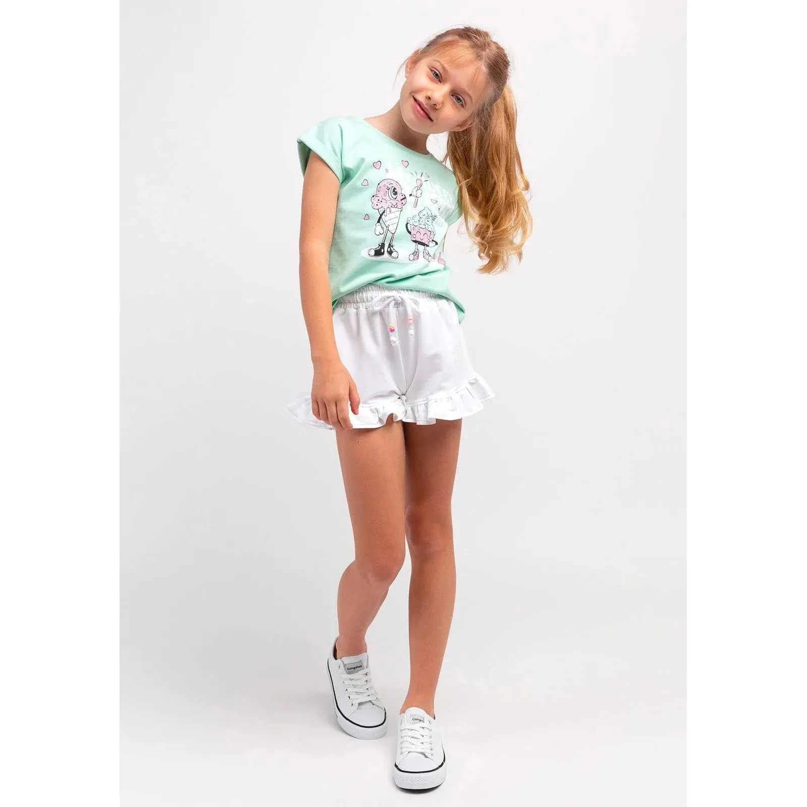 Conguitos Unisex Basic White Canvas Sneakers