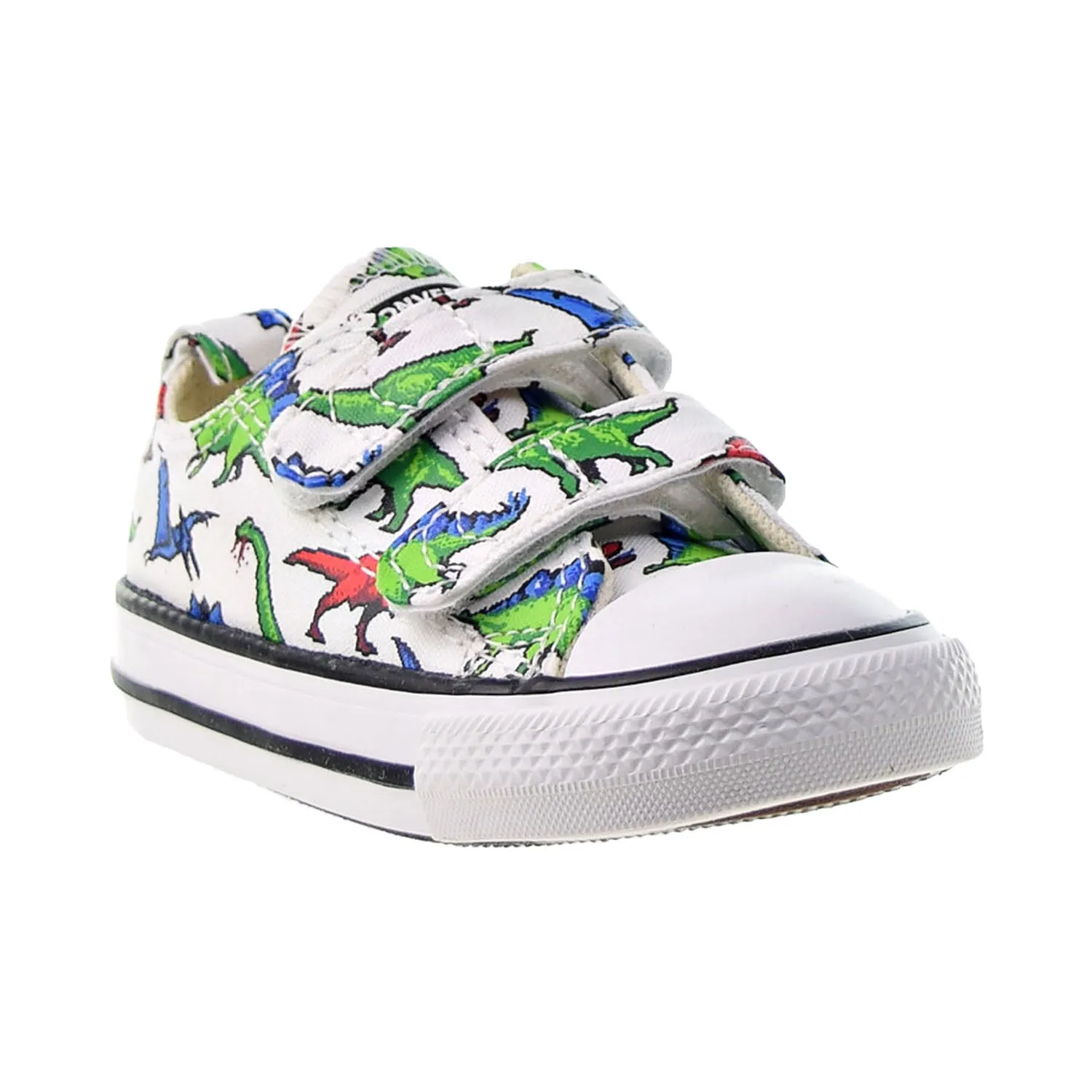 Converse Chuck Taylor All Star 2V Strap Ox Toddlers' Shoes White-Green-Red
