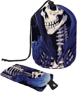 Cool Art Skeleton Travel Cosmetic Bags Makeup Bag for Women, Foldable Drawstring Travel Cosmetic Bags, Portable Toiletry Bucket Bag