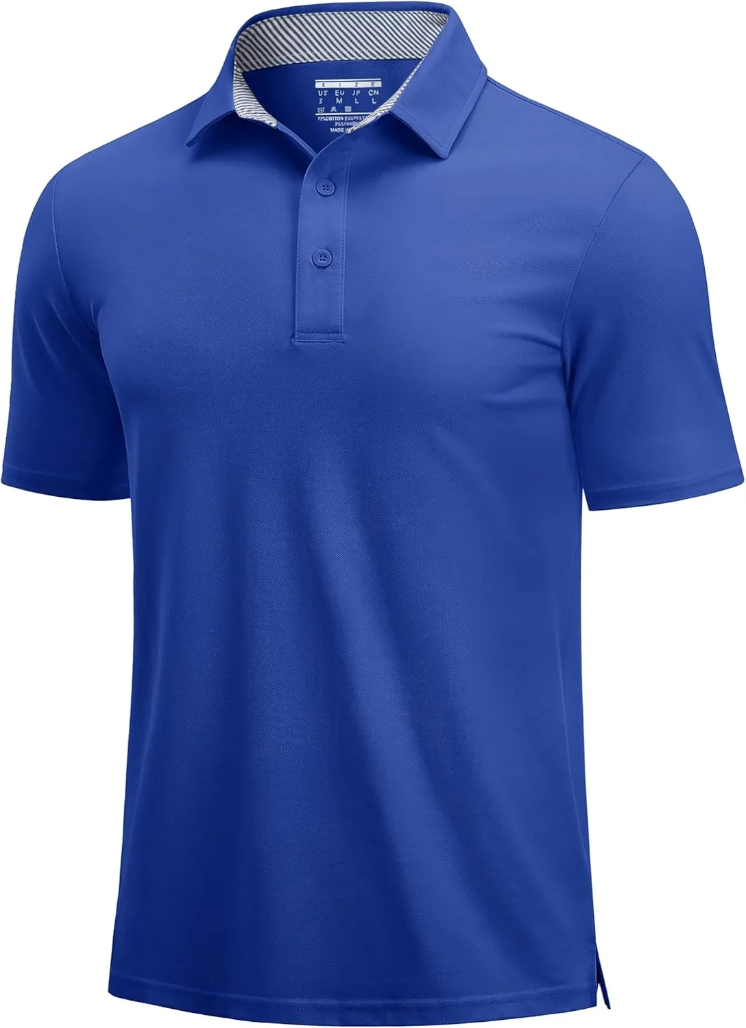 Cotrasen Men's Polo Shirts Short Sleeve Cotton Pique 3 Buttons Golf Shirts Classic Fit Casual Performance T-Shirt