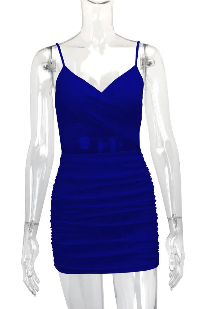 Cross-Strap Cut-Out Bodycon Mini Dress
