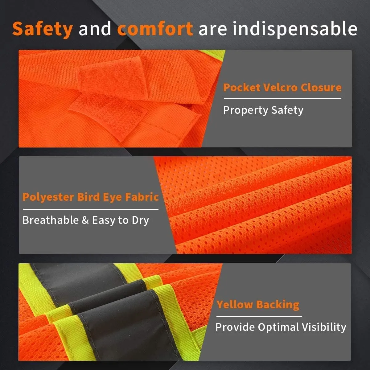 Custom Logo Safety Vest(S,M,L,XL,2XL,3XL,4XL) High Visibility Reflective Safety Vests Class 2