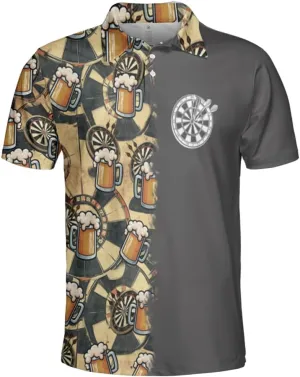 Darts Polo Shirts for Men - Darts Lover Stylish Mens Goft Shirt Casual Short Sleeve Button Down Outfit Set 34
