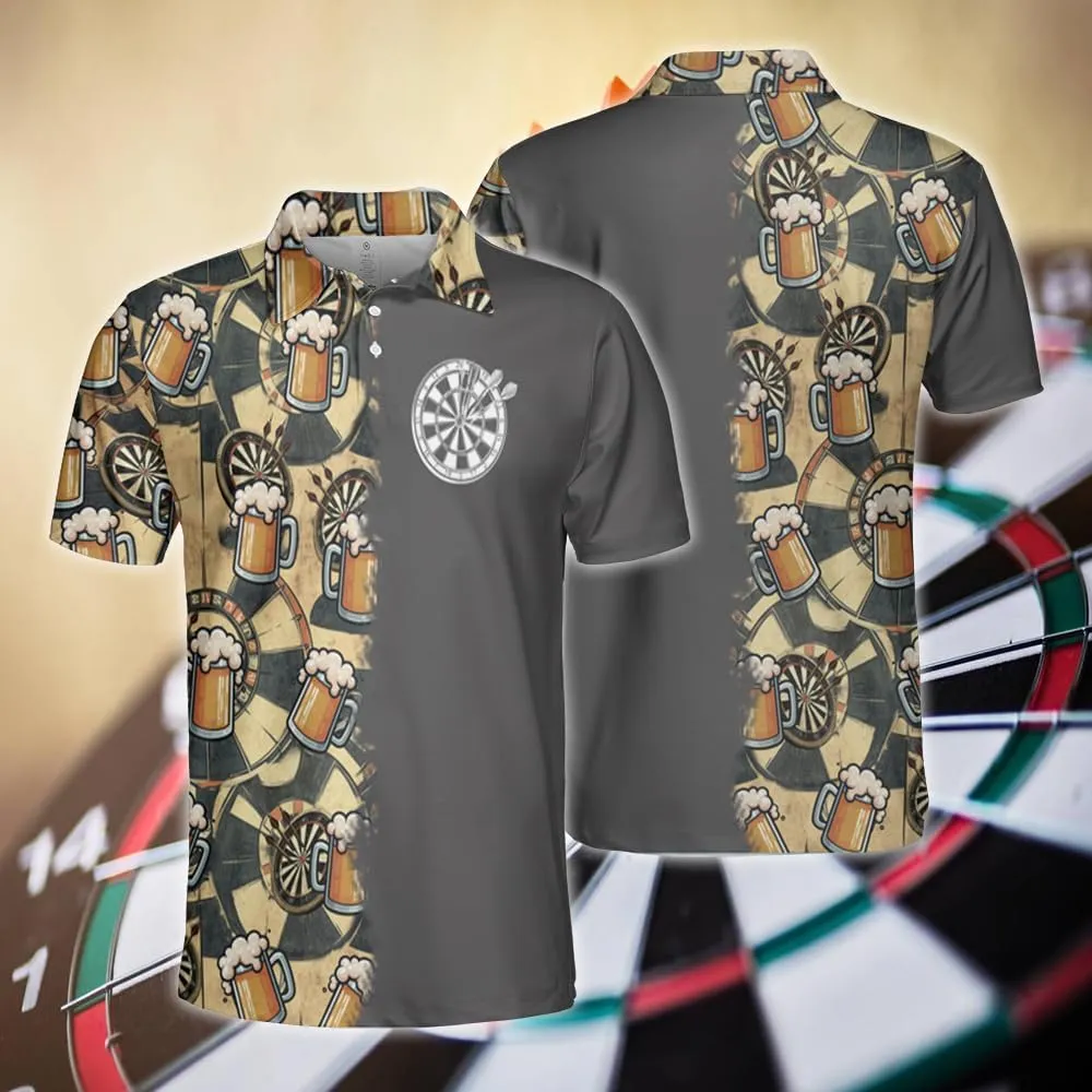 Darts Polo Shirts for Men - Darts Lover Stylish Mens Goft Shirt Casual Short Sleeve Button Down Outfit Set 34