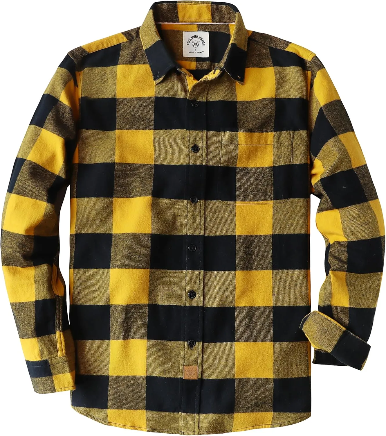 Dubinik Flannel Shirt for Men Plaid Mens Button Down Long Sleeve Shirts Soft Pure Cotton Casual Shirts Regular Fit