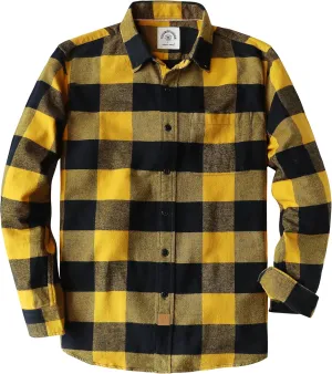 Dubinik Flannel Shirt for Men Plaid Mens Button Down Long Sleeve Shirts Soft Pure Cotton Casual Shirts Regular Fit