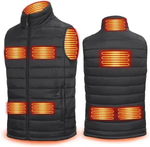 EILYEE Men's Heated Vest with Battery Pack Outdoor Lightweight Warm Heating Clothing Black XL