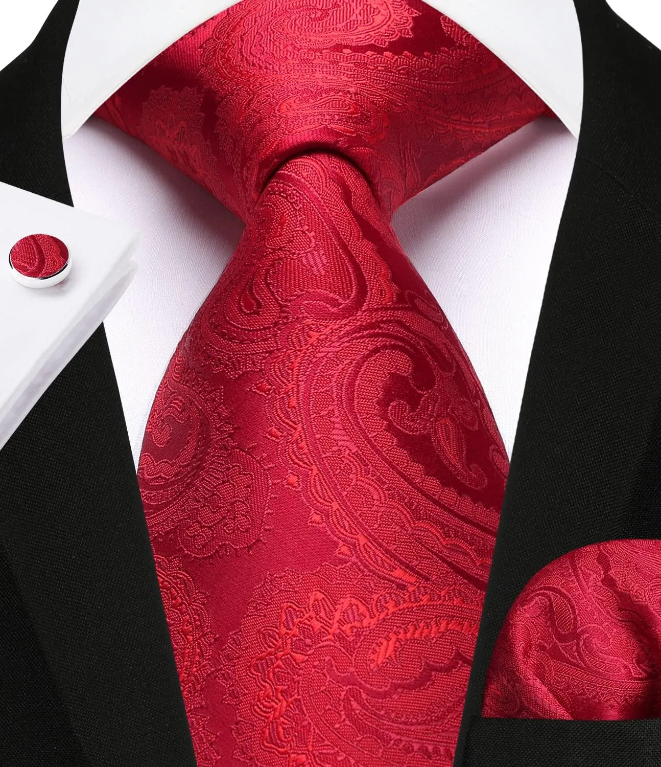 Enlision Suit Vest for Men Formal Paisley Mens Vests Dress Tie and Pocket Square Cufflinks Set Waistcoat Wedding Business