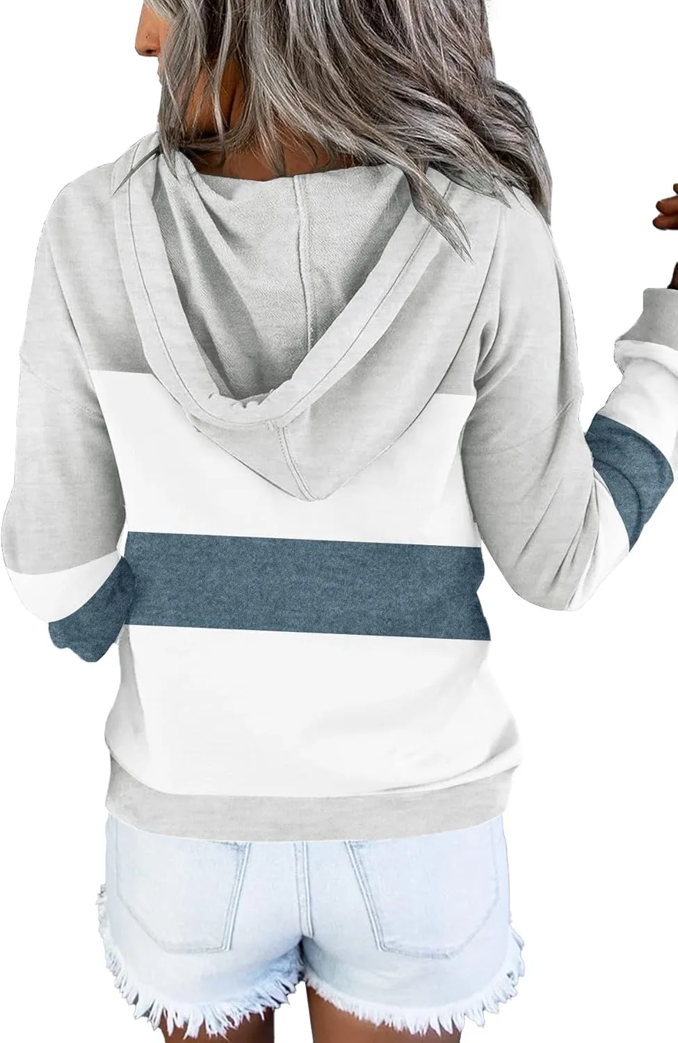 ETCYY Women's Tie Dye Hoodies Tops Long Sleeve Casual Colorblock Button Down Pullover Sweatshirt with Pocket