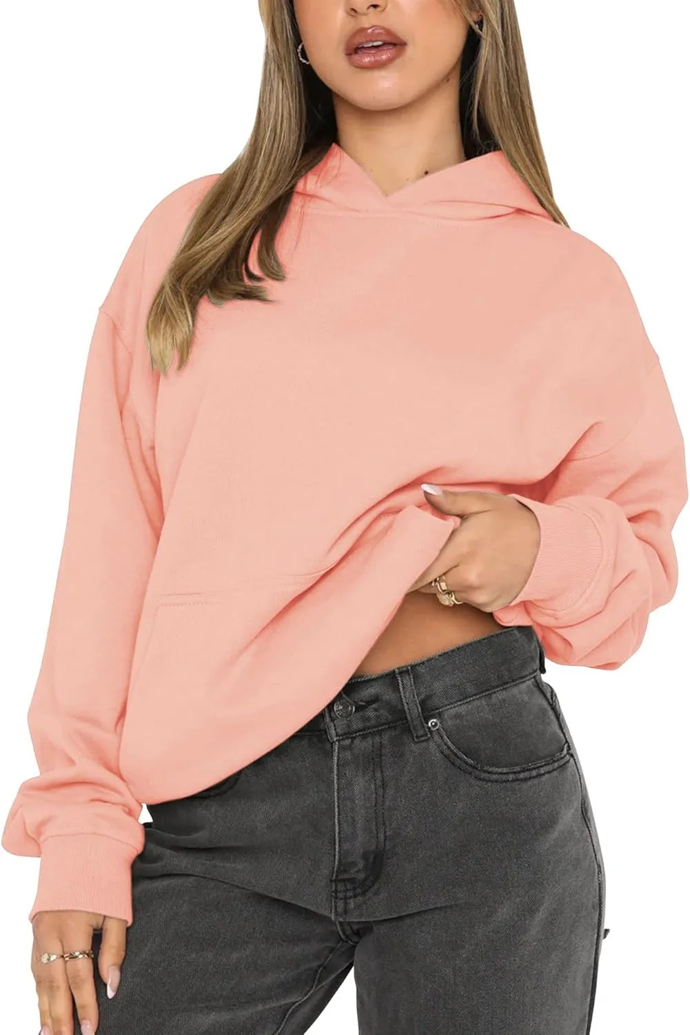 Fanway&EC Women's Casual Long Sleeve Hoodie Loose Fitted Sweatshirts Oversized Pullover Pocket Fall Tops