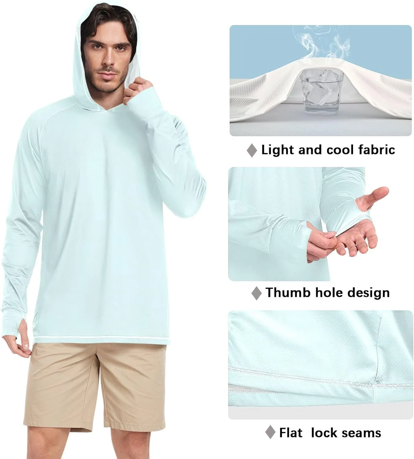GAIGEO SPF Shirts for Men Long Sleeve, Quick Dry Shirts for Men for Hiking, Fishing, Outdoor Activities Malachite