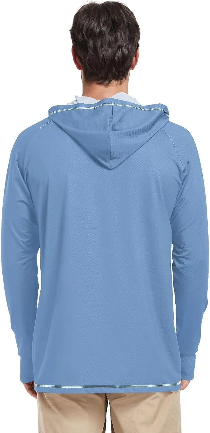 GAIGEO SPF Shirts for Men Long Sleeve, Quick Dry Shirts for Men for Hiking, Fishing, Outdoor Activities Malachite